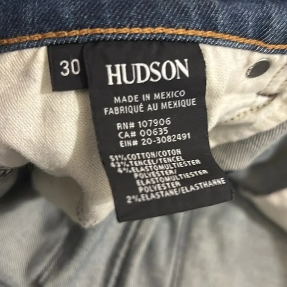 Hudson High Waist Barbara Super Skinny 10 Front Rise Cut Off Jeans Size 30 - Picture 6 of 6